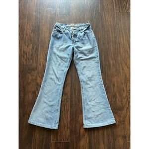 Vintage Mudd Bell Bottom Jeans Womens 9 Flare Leg Blue Denim Pants Embroidered